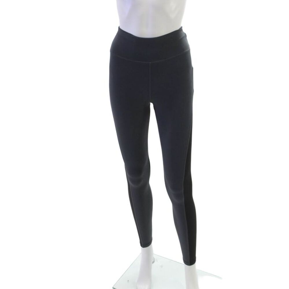 PE Nation Women Ankle Leggings Black Nylon Pull On Size S